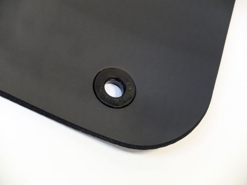 Мат для аэробики Original Fit.Tools NBR 10 мм черный с кольцами (без канта)