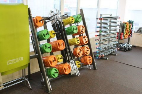 Штанга для аэробики PROFI-FIT 20090, обрезиненные диски (1,25 кг; 2,5 кг; 5 кг) по 2шт