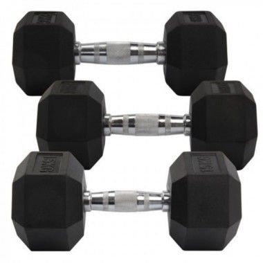 Гантельный ряд гексагональный FITNESSPORT от 2.5 до 25кг (10 пар)