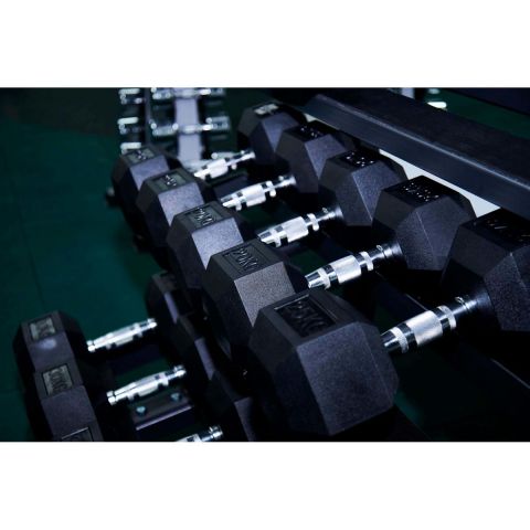 Гантель гексагональная обрезиненная PROFI-FIT 3 кг