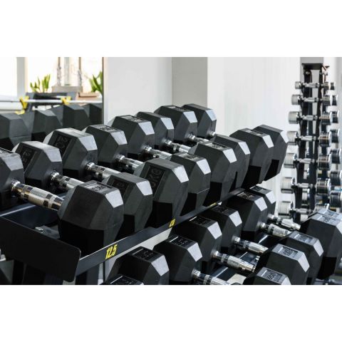 Гантель гексагональная обрезиненная PROFI-FIT 3 кг