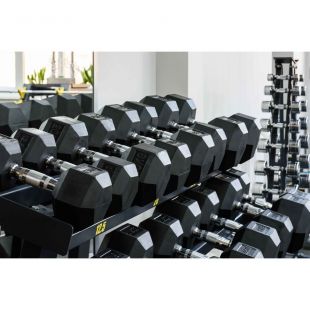 Гантель гексагональная обрезиненная PROFI-FIT 7 кг